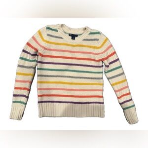 Girl’s Rainbow Striped Knit Pullover Sweater Gap Size Medium Long Sleeve